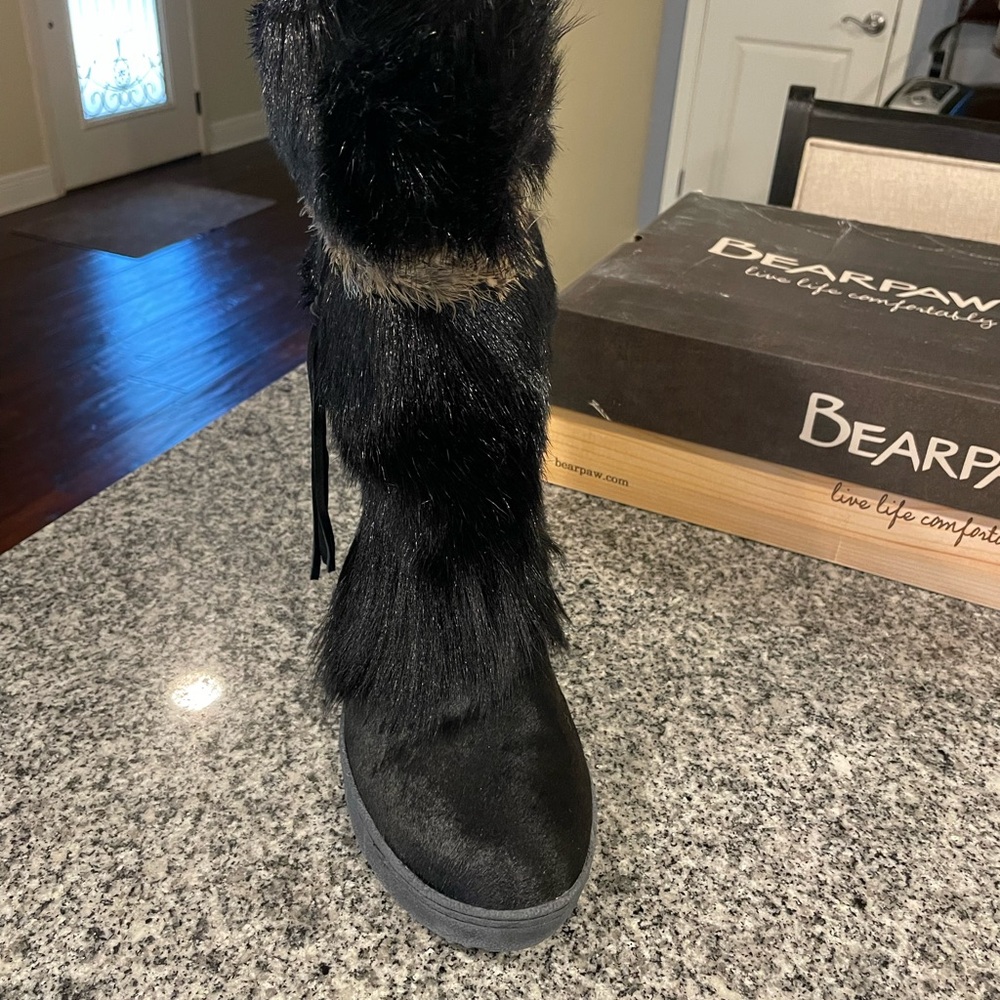 Bear paw Kola Li Calf Skin Goat Fur Boots